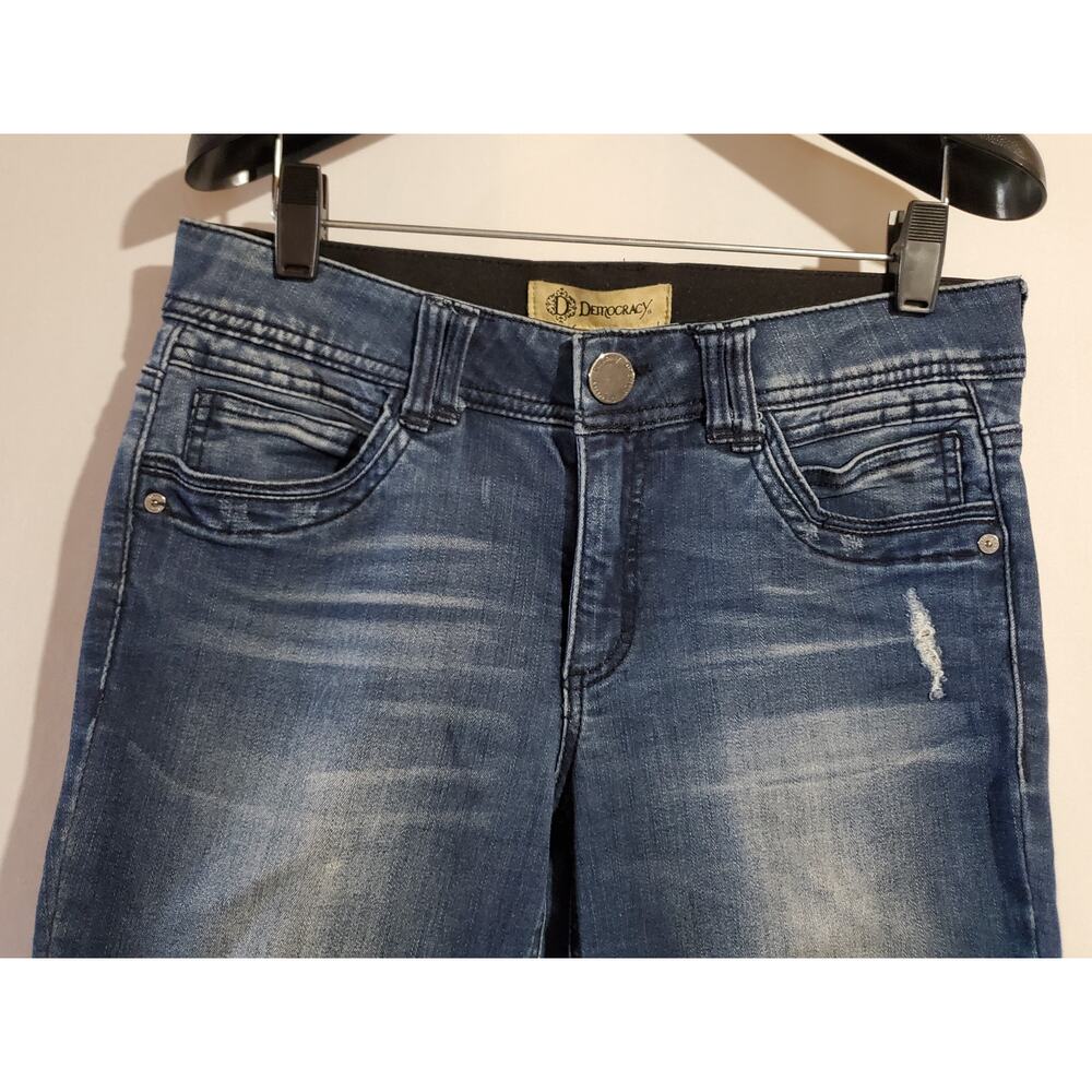 Democracy Ab Technology Distressed Medium Wash Skinny Jeans Womens Size 6 - Picture 3 of 9
